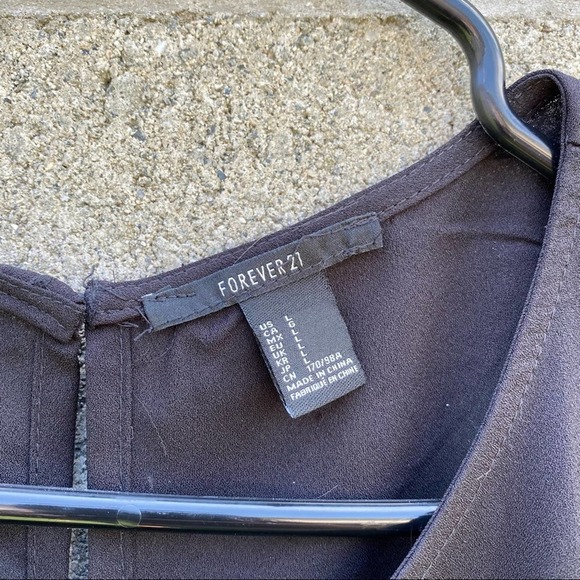 Black Ruffle Sheer Tank Top Blouse L - Picture 5 of 5